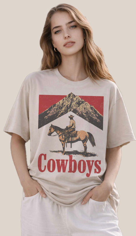 Country Music And Beer Graphic Tee- Sand