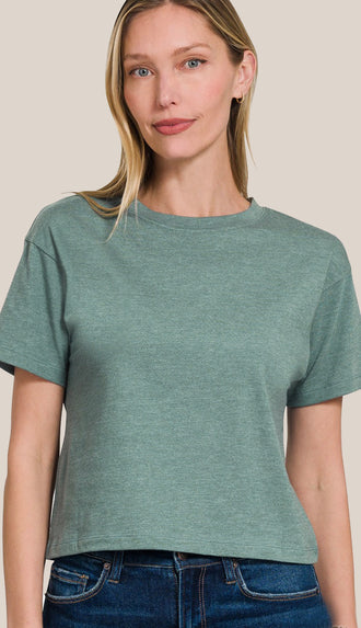 Soft Cotton Short Sleeve Cropped T-Shirt