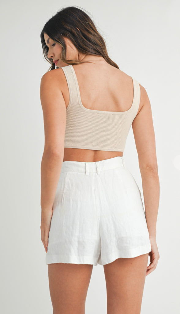 Ribbed Cutout Bodysuit- Lt. Taupe