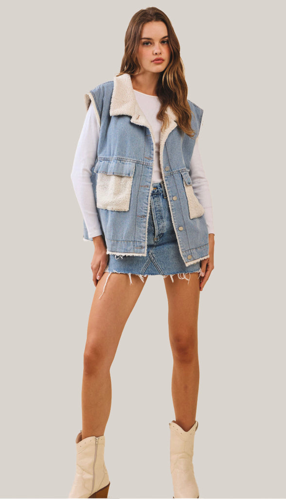 Jackson Hole Denim Cloud Vest- Denim Blue