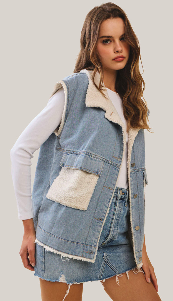 Jackson Hole Denim Cloud Vest- Denim Blue
