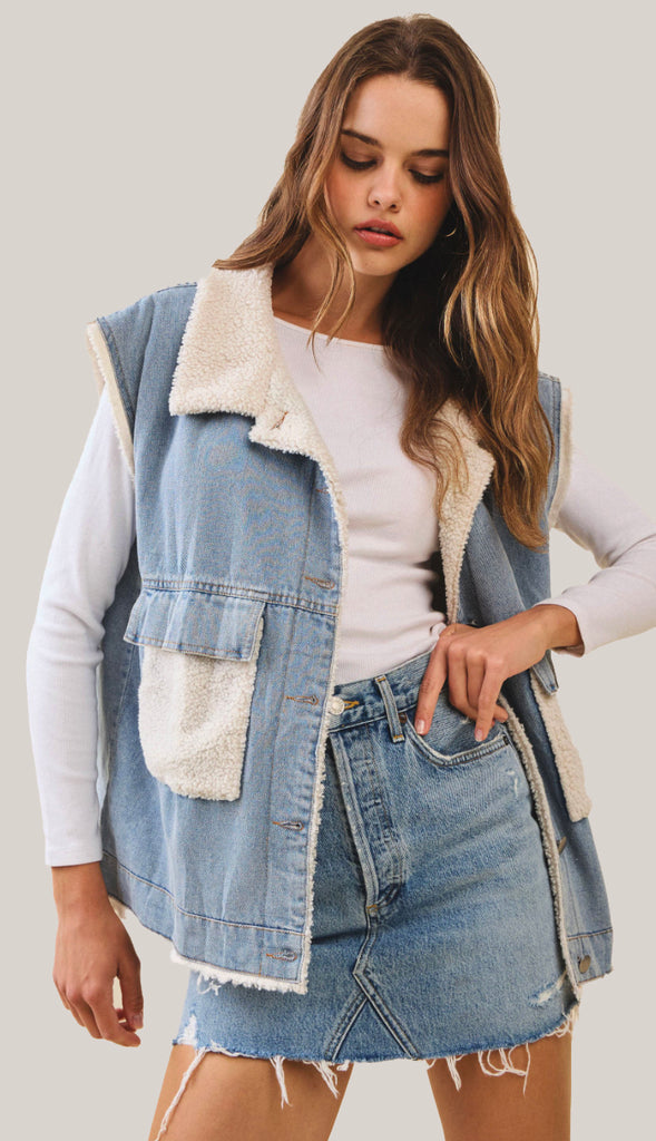 Jackson Hole Denim Cloud Vest- Denim Blue
