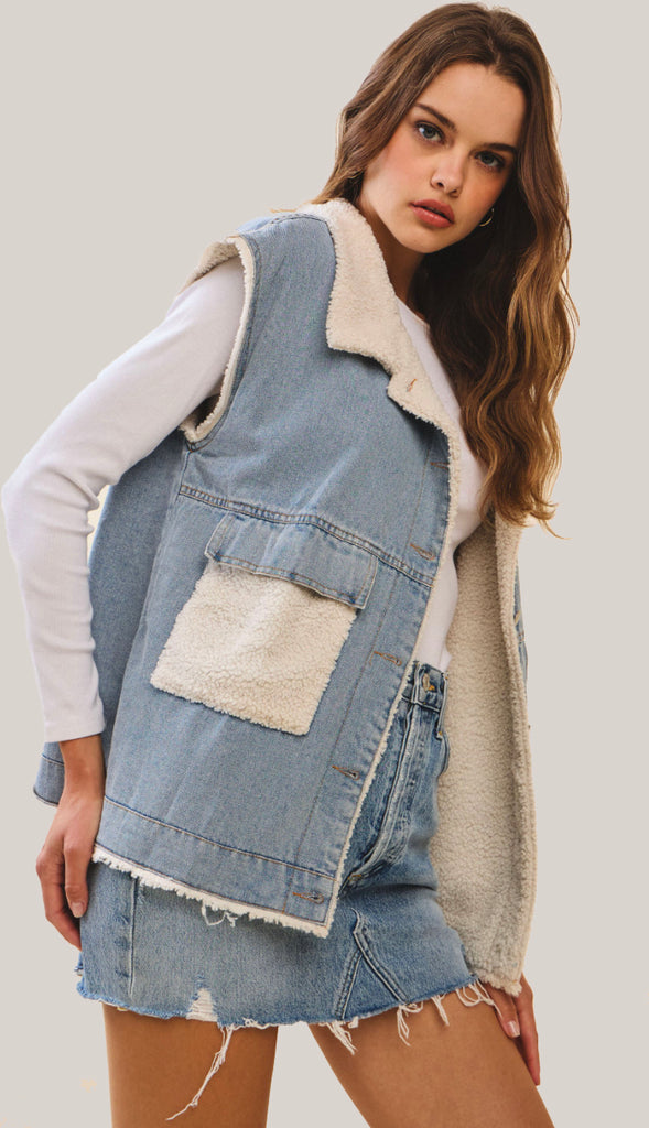 Jackson Hole Denim Cloud Vest- Denim Blue