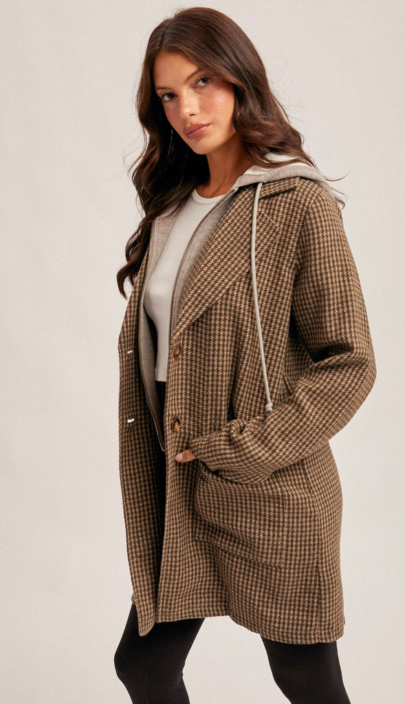 Deer Valley Detachable Hoodie Two-Fer Coat- Forest Green