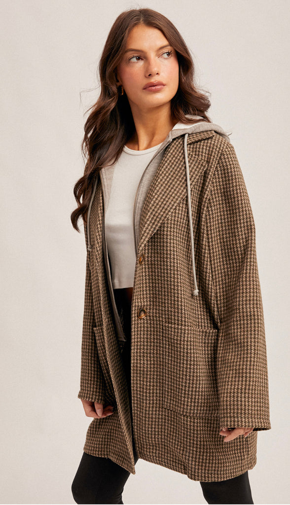 Deer Valley Detachable Hoodie Two-Fer Coat- Forest Green