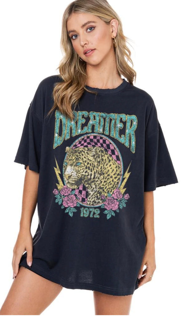 Dreamer Leopard Oversized Graphic