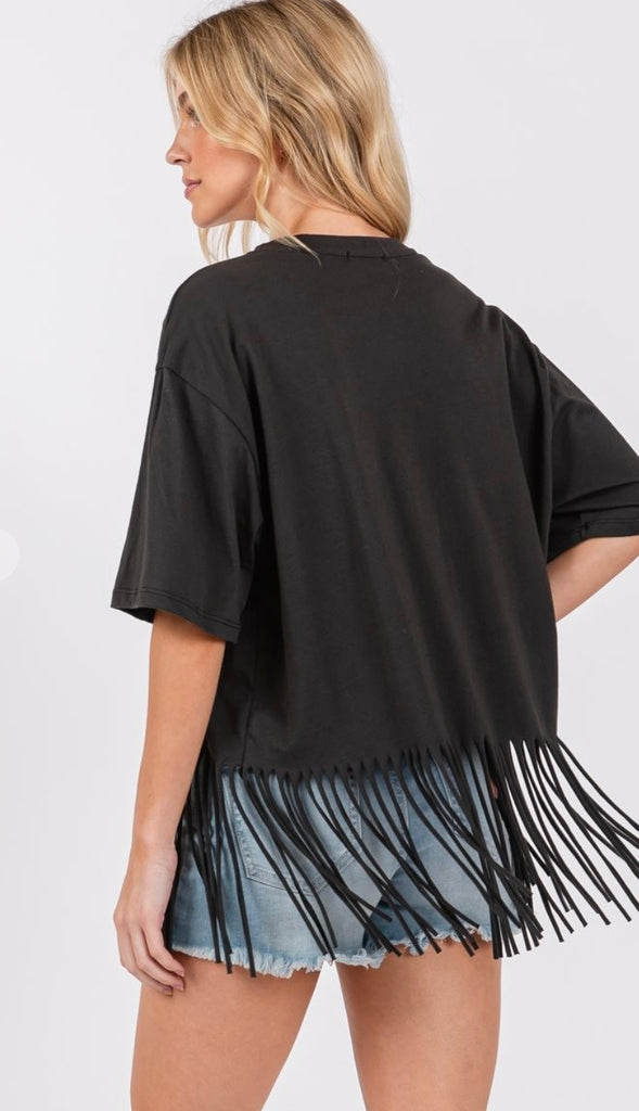 Country Music Fringe Graphic- Black