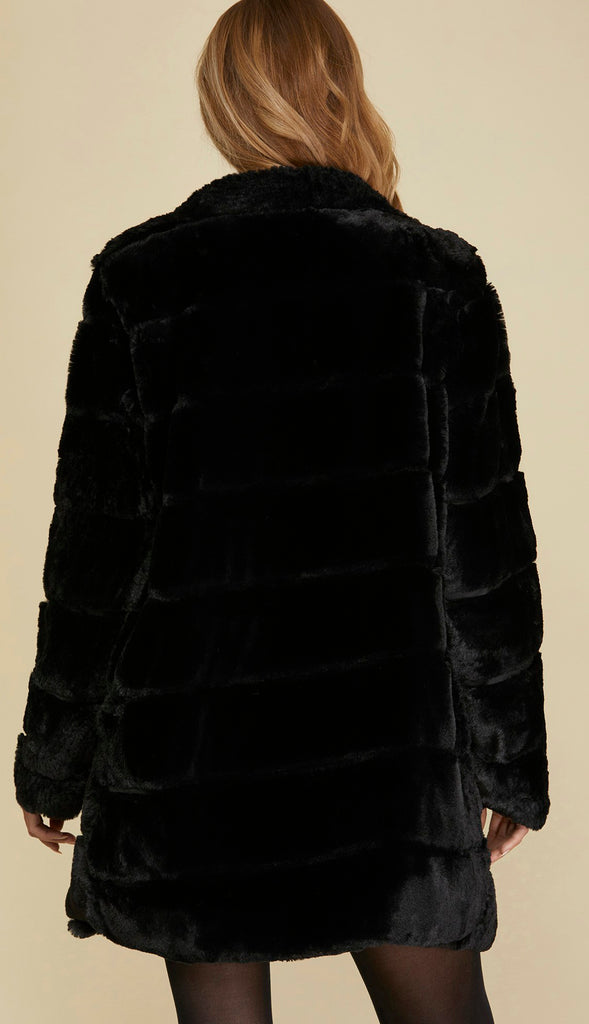 Cozy Chic Faux Fur Jacket- Black