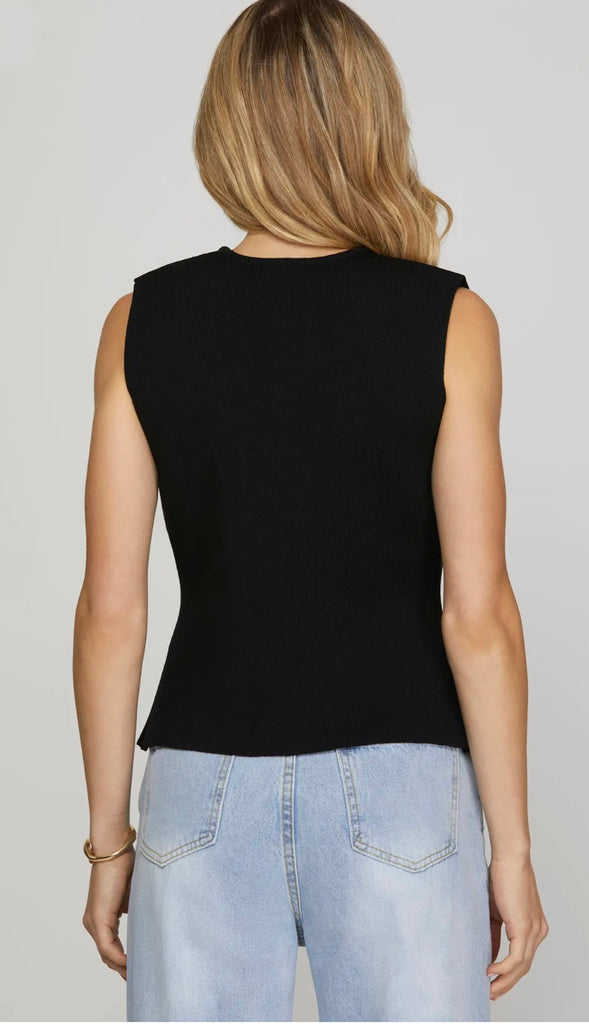 Emily Sleeveless Longline Sweater Vest- Cream