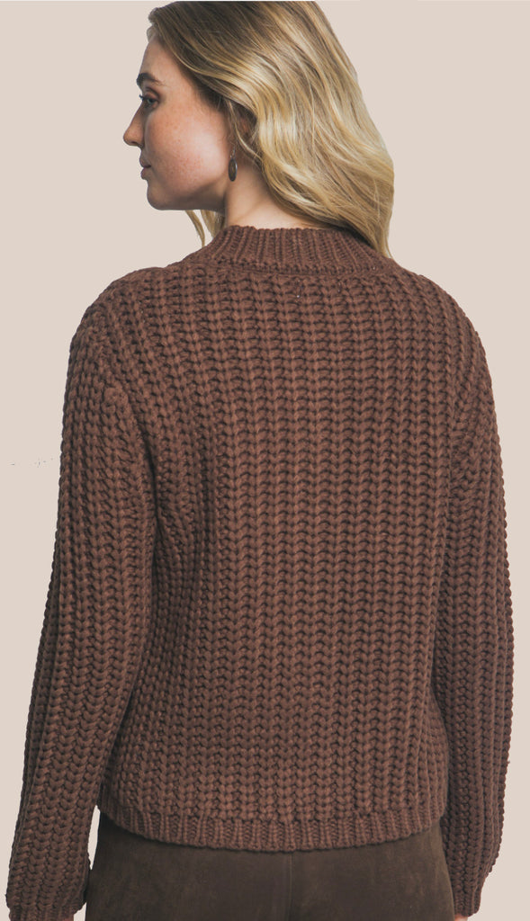 Beth Chunky Knit Cardigan- Brown