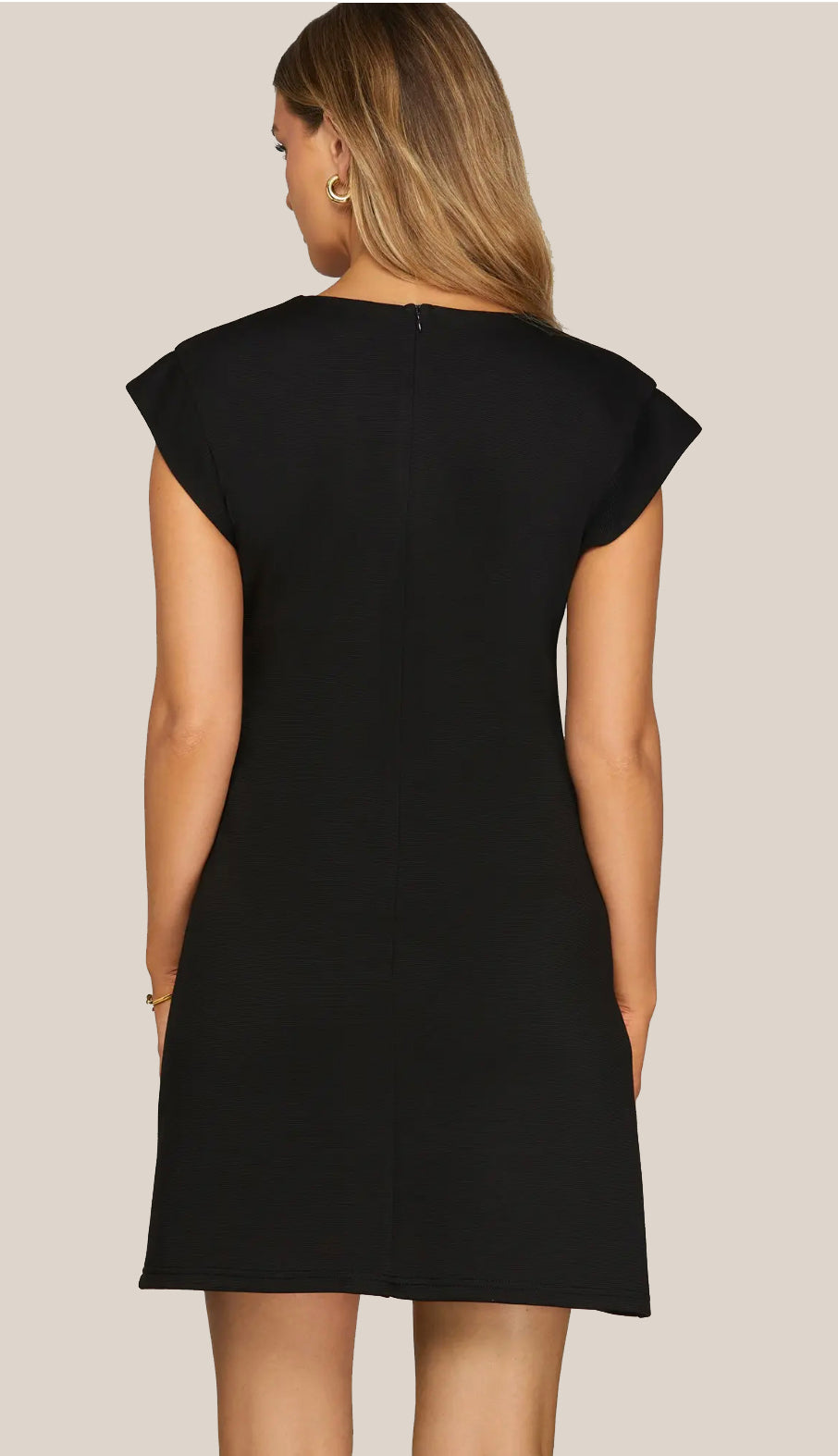 I Mean Business Gold Button Dress- Black I Mean Business Gold Button Dress- Black