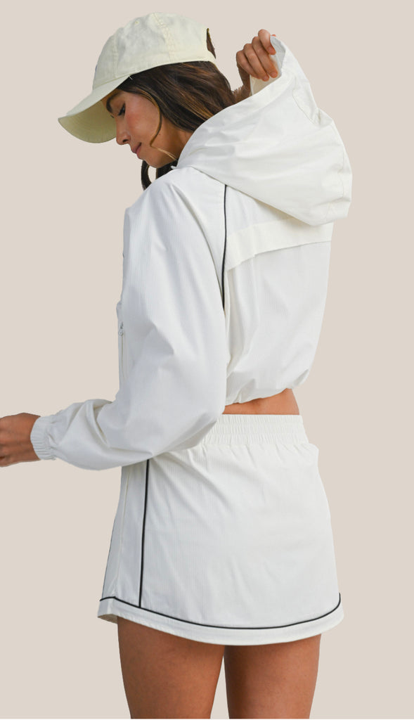 Windbreaker Jacket and Skort Set- Black