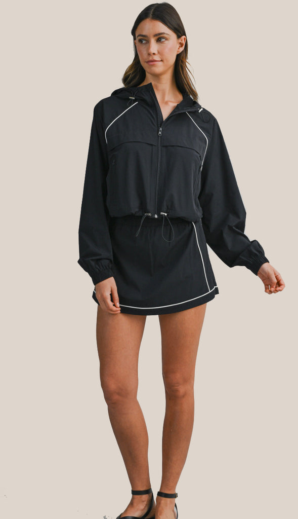 Windbreaker Jacket and Skort Set- Off White
