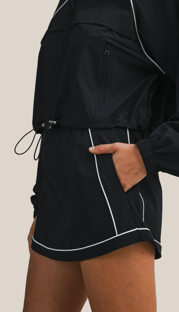 Windbreaker Jacket and Skort Set- Off White