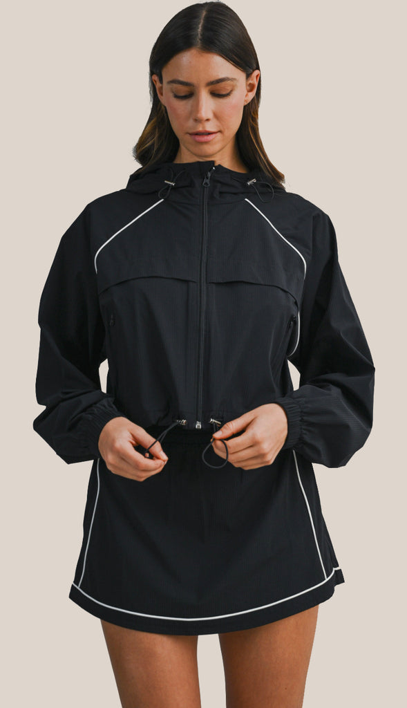 Windbreaker Jacket and Skort Set- Off White
