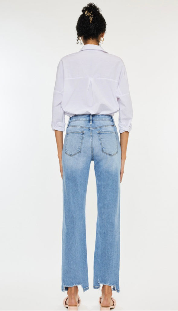 Kancan High Rise Straight Denim- Medium Wash