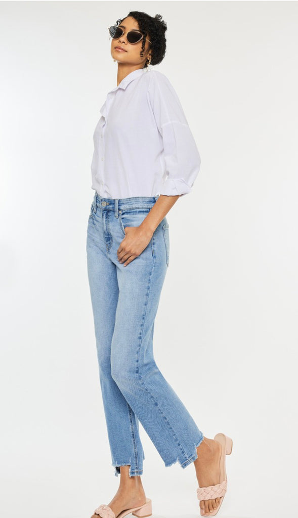 Kancan High Rise Straight Denim- Medium Wash
