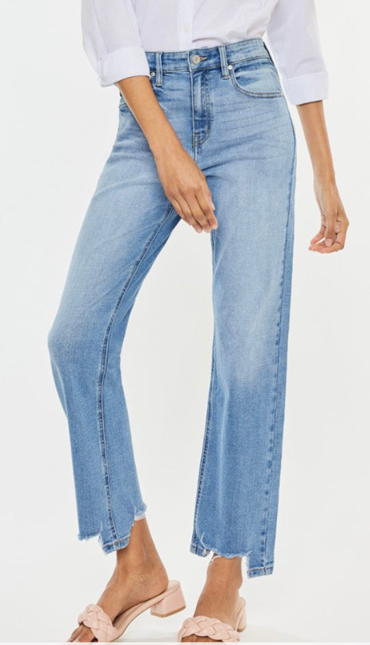 Kancan High Rise Straight Denim- Medium Wash