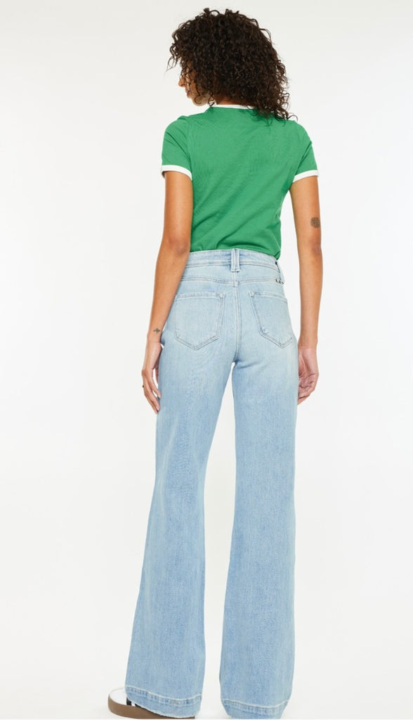 Kancan High Rise Wide Straight Denim- Light Wash