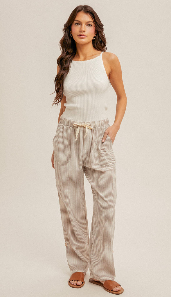 Bonni Ribbed Knit Tank Top- Ivory