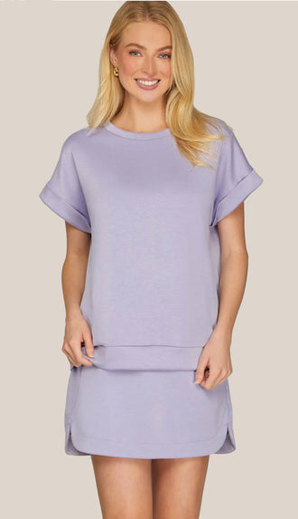 Jayme High Waist Skort With Pockets- Lilac
