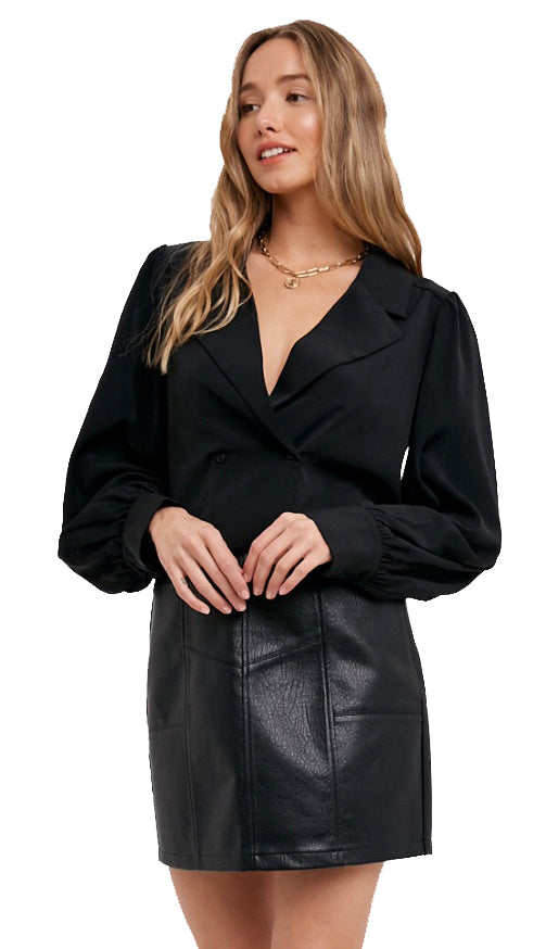 Can't Resist Faux Leather Mini Skirt- Black