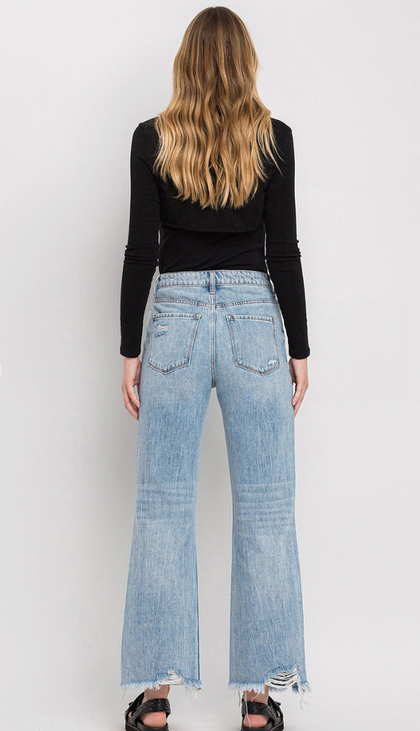 Vervet Crystal 90's Vintage Super High Rise Flare Jeans (Redeem)- Light Wash