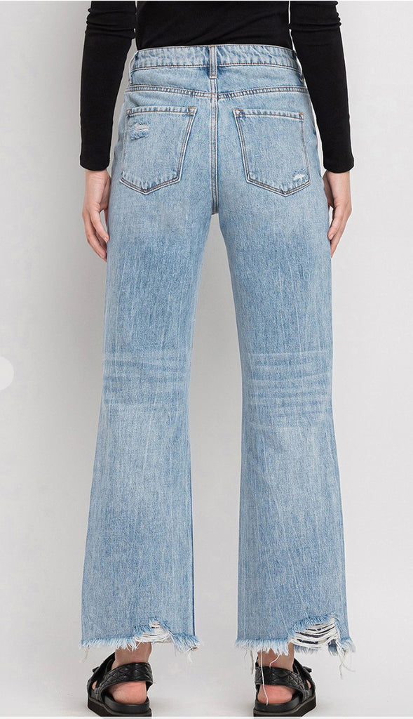 Vervet Crystal 90's Vintage Super High Rise Flare Jeans (Redeem)- Light Wash