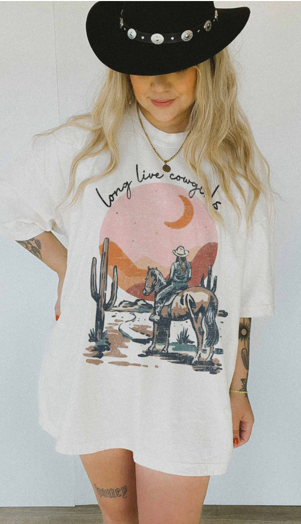 Long Live Cowgirls Graphic Tee- Ivory