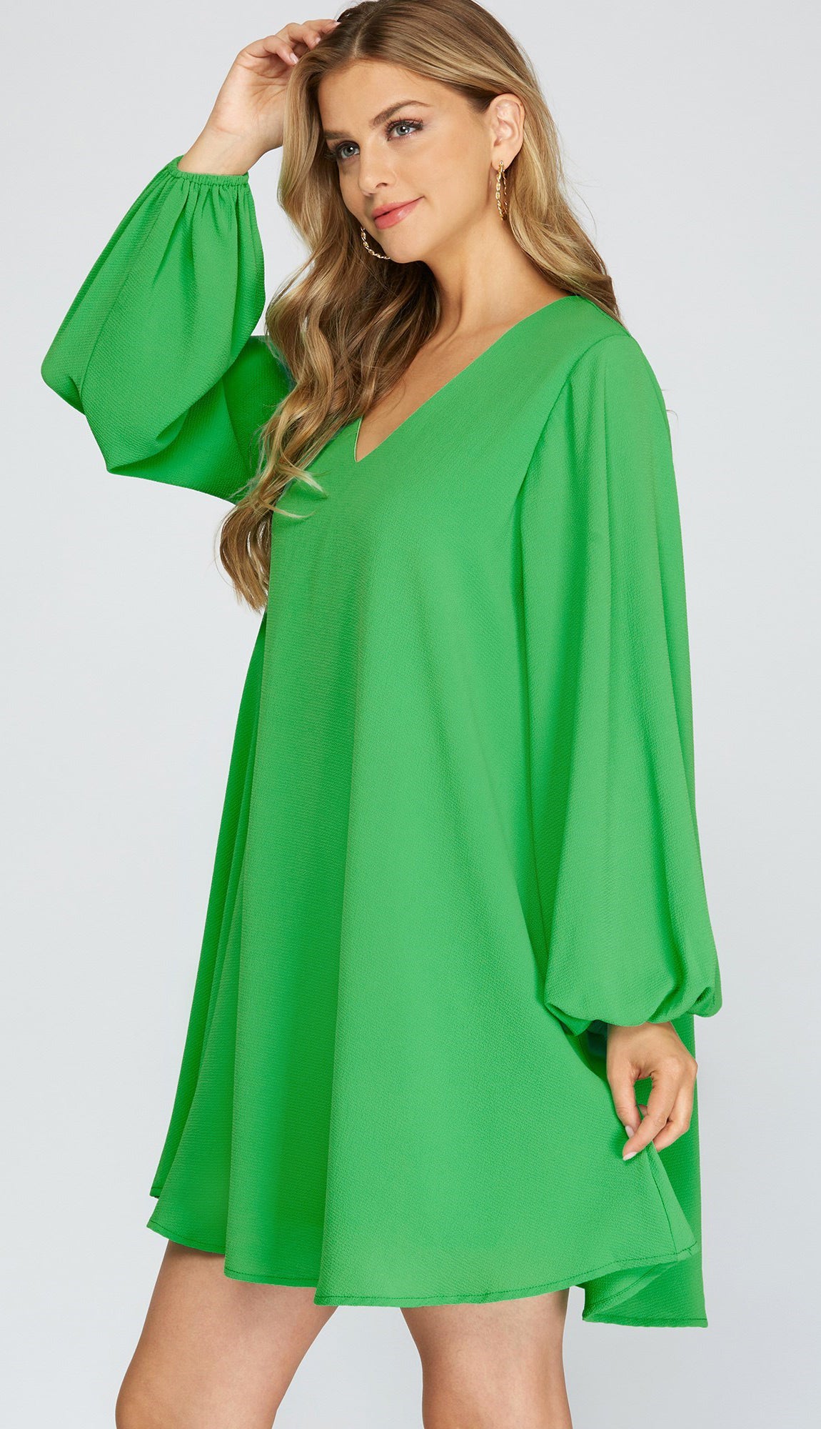 Go With The Flow Flounce Dress- Green Go With The Flow Flounce Dress- Green