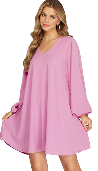 Go With The Flow Flounce Dress- Pink