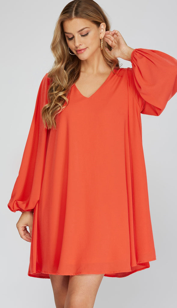 Go With The Flow Flounce Dress- Pink
