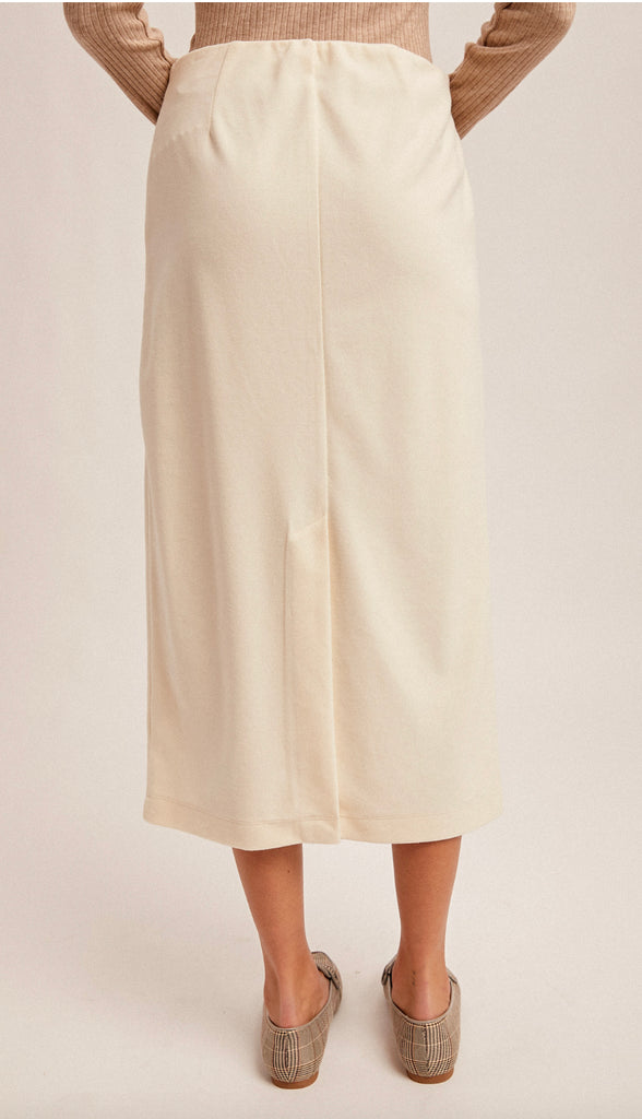 Picture Perfect Brush Textured Midi Skirt- Taupe