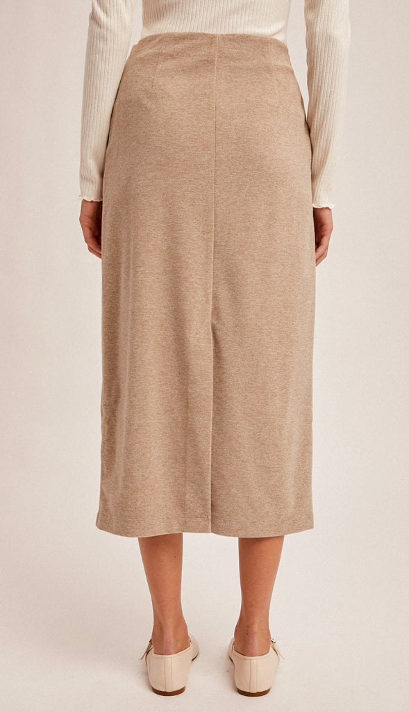 Picture Perfect Brush Textured Midi Skirt- Ivory