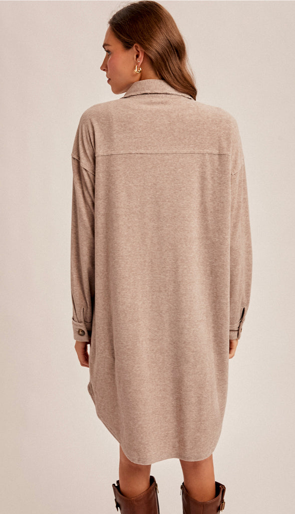 Mocha Latte Brushed Shacket- Mocha