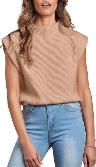 Lacee Mock Neck Short Sleeve Top