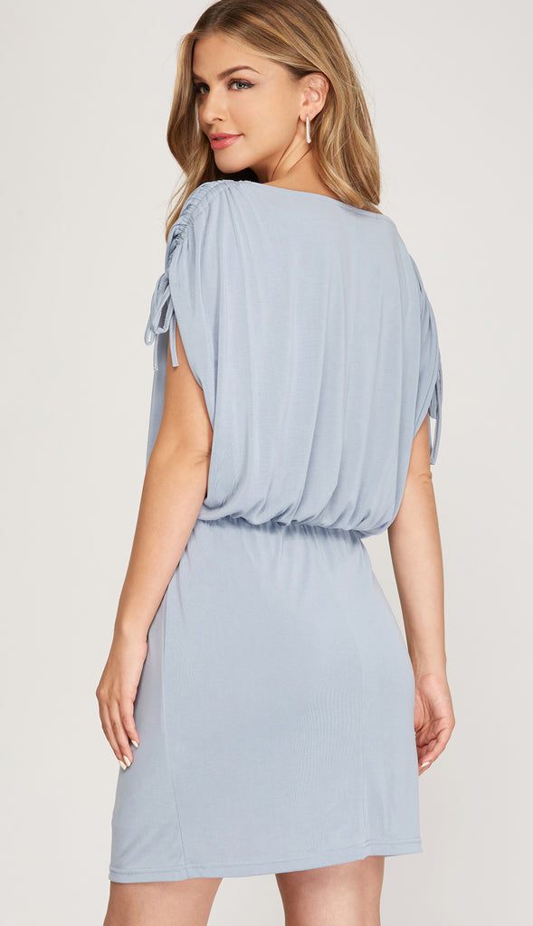 Ultra Soft Drop Shoulder Dress- Misty Pink