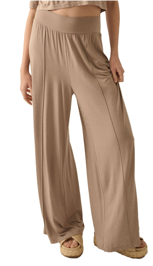 Lux Modal Wide Leg Pants- Stone