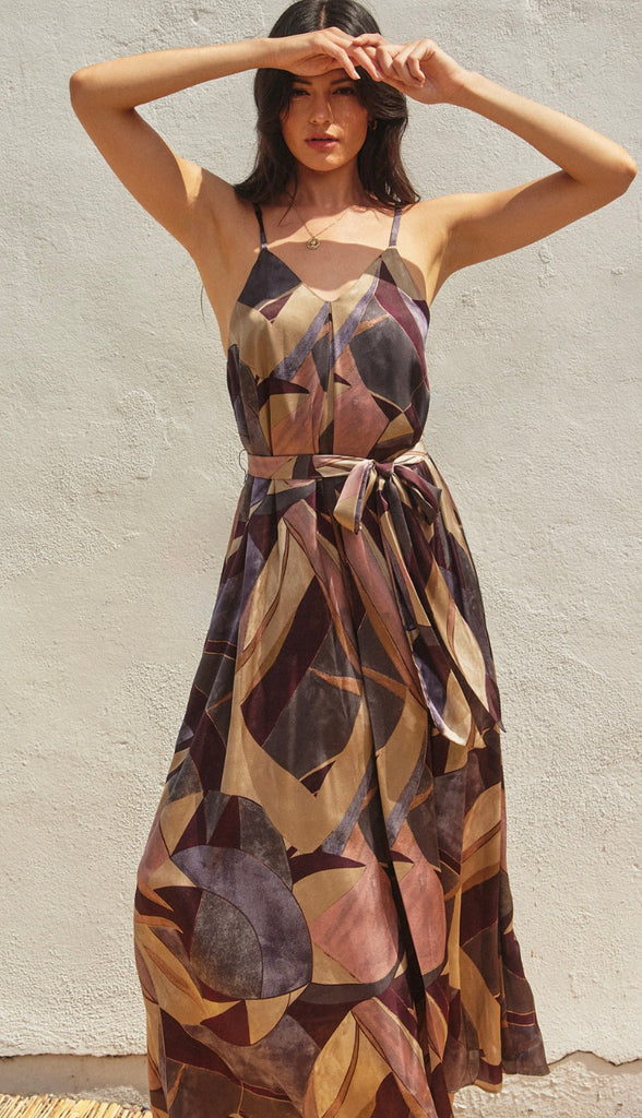 Notable Sensation Maxi Dress- Umber Mosaic