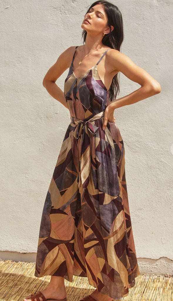 Notable Sensation Maxi Dress- Umber Mosaic