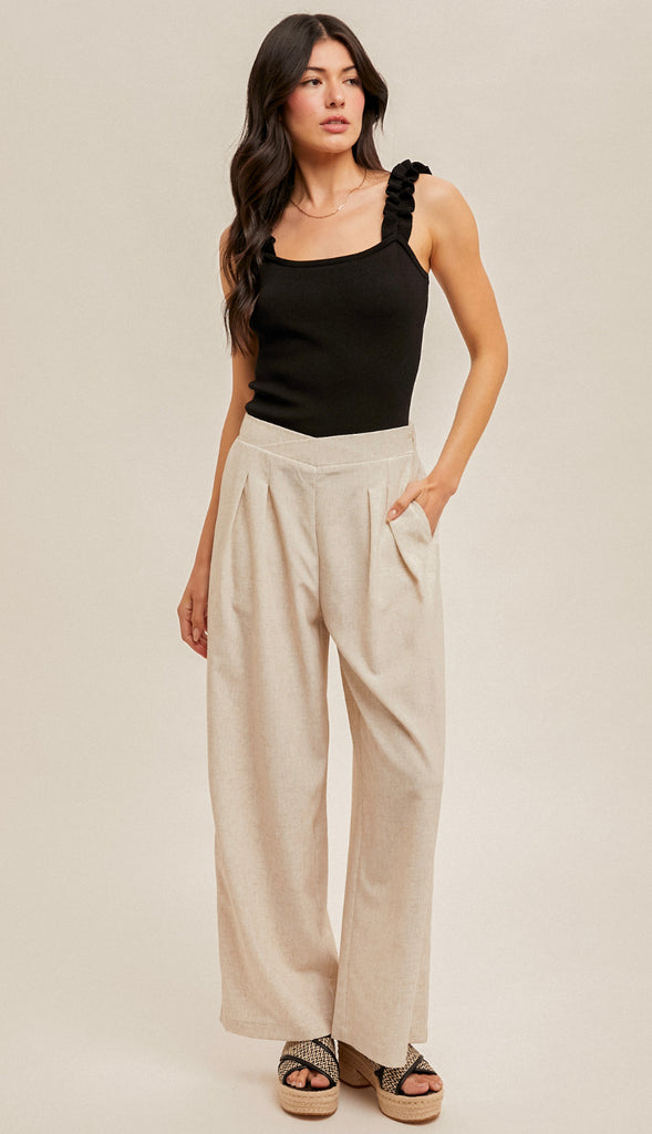 Everyday Easy Elastic Waist Pants- Natural