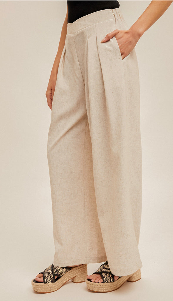 Everyday Easy Elastic Waist Pants- Natural
