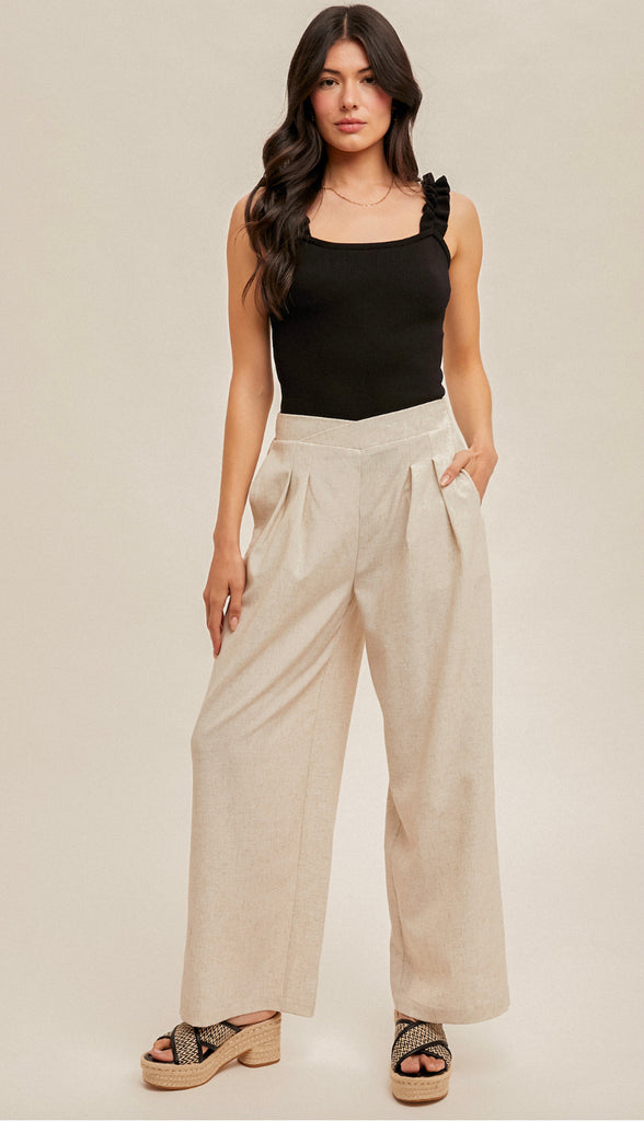 Everyday Easy Elastic Waist Pants- Natural