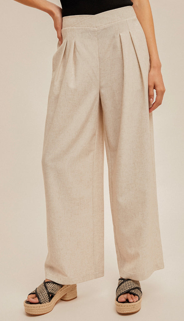 Everyday Easy Elastic Waist Pants- Natural