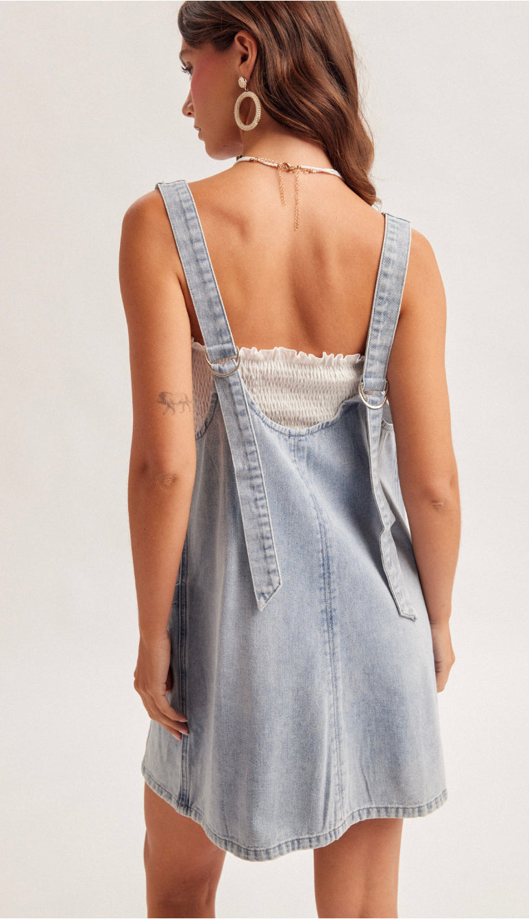 overalls mini dress Dandelion Washed Denim Overall Medium First Photos The Make a Wish Dandelion