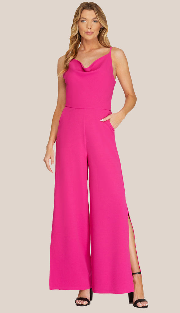 Rayne Wide Leg Jumpsuit- Hot Pink
