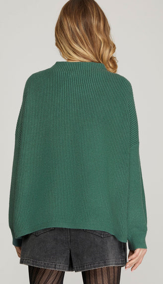 Danielle Front Pocket Sweater- Slate Green