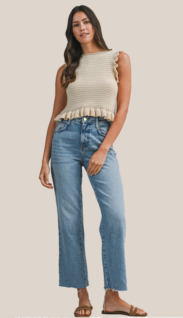 It's Reversible Self Tie Knit Top- Taupe