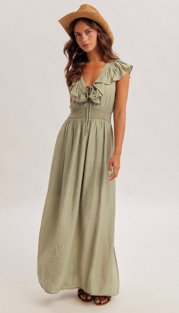 midi dress sage Emilia Mesh (Sage Green) Shop Israella ready to make any occasion special Dolcezza Sweetheart Neckline Maxi Dress