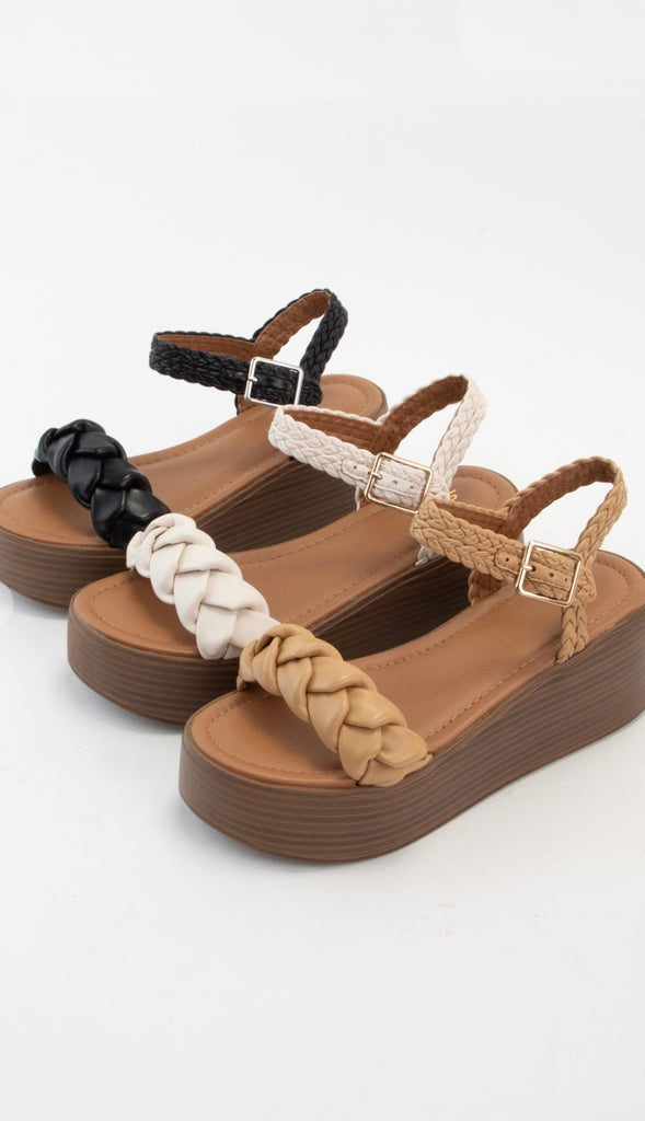 Braided Strap Platform Sandal